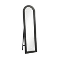 Arched Black Standing Mirror with Ribbed Frame
