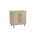 Modern Wooden Storage Cabinet with Metal Legs and Double Doors