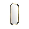 Modern Octagonal Mirror with Gold and Black Frame